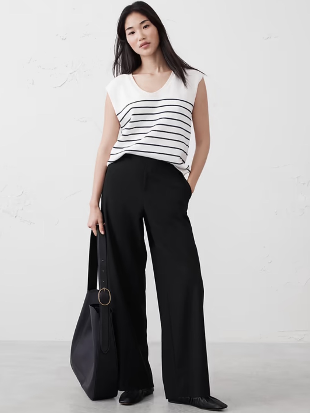 Banana Republic Wide-Leg Black Pants